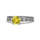 1 - Niah Classic 6.00 mm Round Yellow Diamond Solitaire Engagement Ring 