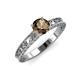 3 - Florie Classic 6.50 mm Round Smoky Quartz Solitaire Engagement Ring 