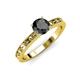 3 - Niah Classic 6.00 mm Round Black Diamond Solitaire Engagement Ring 