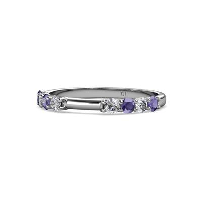 Alicia Iolite and Diamond Stone Wedding Band