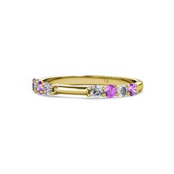 Alicia Amethyst and Diamond Stone Wedding Band Amethyst and Diamond Stone Womens Wedding Band Stackable ctw K Yellow Gold