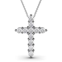 Abella White Sapphire Cross Pendant White Sapphire Womens Cross Pendant Necklace ctw K White GoldIncluded Inches K White Gold Chain