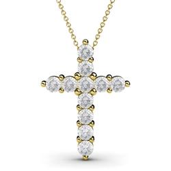 Abella White Sapphire Cross Pendant White Sapphire Womens Cross Pendant Necklace ctw K Yellow GoldIncluded Inches K Yellow Gold Chain