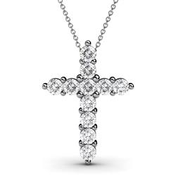 Abella Diamond Cross Pendant Diamond Womens Cross Pendant Necklace ctw K White GoldIncluded Inches K White Gold Chain