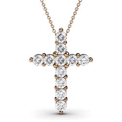 Abella Diamond Cross Pendant Diamond Womens Cross Pendant Necklace ctw K Rose GoldIncluded Inches K Rose Gold Chain