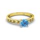 4 - Niah Classic 6.50 mm Round Blue Topaz Solitaire Engagement Ring 
