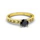 4 - Niah Classic 6.00 mm Round Black Diamond Solitaire Engagement Ring 