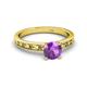 4 - Niah Classic 6.50 mm Round Amethyst Solitaire Engagement Ring 