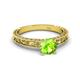 4 - Florie Classic 6.50 mm Round Peridot Solitaire Engagement Ring 