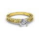 4 - Florie Classic 6.50 mm Round Certified Diamond Solitaire Engagement Ring 