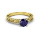 4 - Florie Classic 6.00 mm Round Blue Sapphire Solitaire Engagement Ring 
