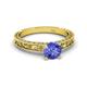 4 - Florie Classic 6.50 mm Round Tanzanite Solitaire Engagement Ring 