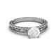 4 - Florie Classic 6.00 mm Round White Sapphire Solitaire Engagement Ring 