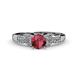 4 - Keyna Rhodolite Garnet and Diamond Engagement Ring 