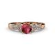 4 - Keyna Rhodolite Garnet and Diamond Engagement Ring 