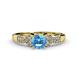 4 - Keyna Blue Topaz and Diamond Engagement Ring 