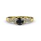 4 - Keyna Black and White Diamond Engagement Ring 