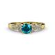 4 - Keyna London Blue Topaz and Diamond Engagement Ring 