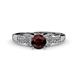 4 - Keyna Red Garnet and Diamond Engagement Ring 