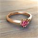 3 - Isla 5.00 mm Round  Pink Tourmaline Solitaire Engagement Ring  