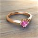3 - Isla 5.00 mm Round  Pink Sapphire Solitaire Engagement Ring  
