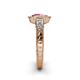 5 - Meir Pink Tourmaline and Diamond Halo Engagement Ring 
