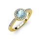 3 - Eleanor Aquamarine and Diamond Halo Engagement Ring 