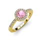 3 - Eleanor Pink Tourmaline and Diamond Halo Engagement Ring 