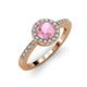 3 - Eleanor Pink Tourmaline and Diamond Halo Engagement Ring 