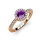 3 - Eleanor Amethyst and Diamond Halo Engagement Ring 