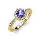 3 - Eleanor Iolite and Diamond Halo Engagement Ring 