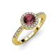 3 - Eleanor Rhodolite Garnet and Diamond Halo Engagement Ring 