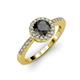 3 - Eleanor Black and White Diamond Halo Engagement Ring 