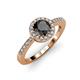 3 - Eleanor Black and White Diamond Halo Engagement Ring 