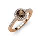 3 - Eleanor Smoky Quartz and Diamond Halo Engagement Ring 