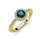 3 - Eleanor London Blue Topaz and Diamond Halo Engagement Ring 