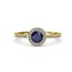 4 - Eleanor Blue Sapphire and Diamond Halo Engagement Ring 