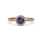 4 - Eleanor Blue Sapphire and Diamond Halo Engagement Ring 