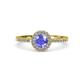 4 - Eleanor Tanzanite and Diamond Halo Engagement Ring 