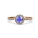 4 - Eleanor Tanzanite and Diamond Halo Engagement Ring 