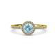 4 - Eleanor Aquamarine and Diamond Halo Engagement Ring 