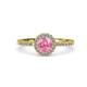 4 - Eleanor Pink Tourmaline and Diamond Halo Engagement Ring 