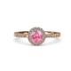 4 - Eleanor Pink Tourmaline and Diamond Halo Engagement Ring 