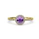 4 - Eleanor Amethyst and Diamond Halo Engagement Ring 