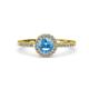 4 - Eleanor Blue Topaz and Diamond Halo Engagement Ring 