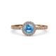 4 - Eleanor Blue Topaz and Diamond Halo Engagement Ring 