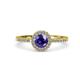 4 - Eleanor Iolite and Diamond Halo Engagement Ring 