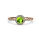 4 - Eleanor Peridot and Diamond Halo Engagement Ring 
