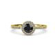 4 - Eleanor Black and White Diamond Halo Engagement Ring 