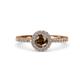 4 - Eleanor Smoky Quartz and Diamond Halo Engagement Ring 